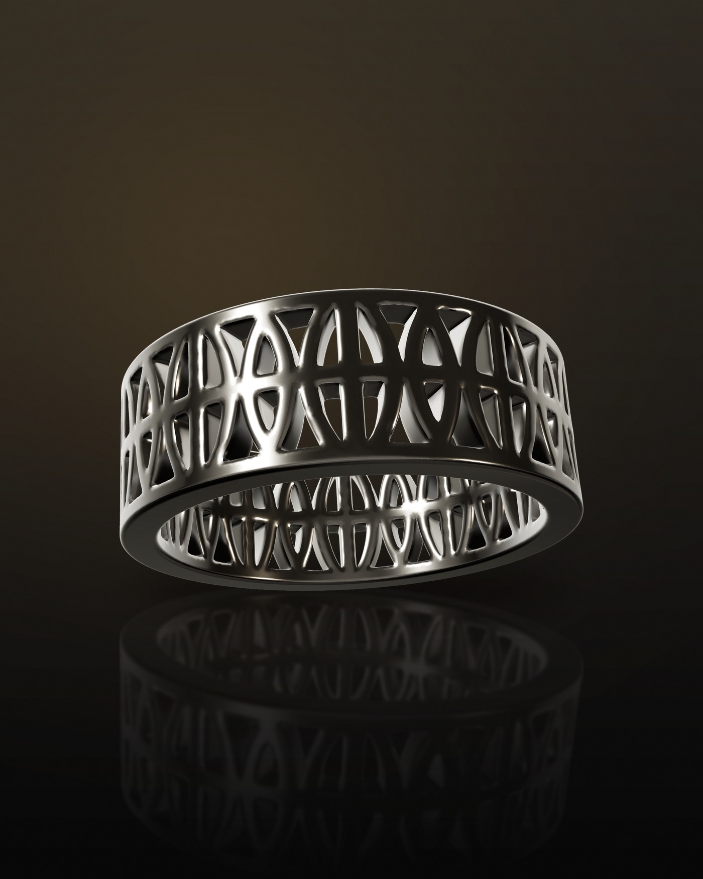 The Loyalty Band in platinum 950, shot in natural window light