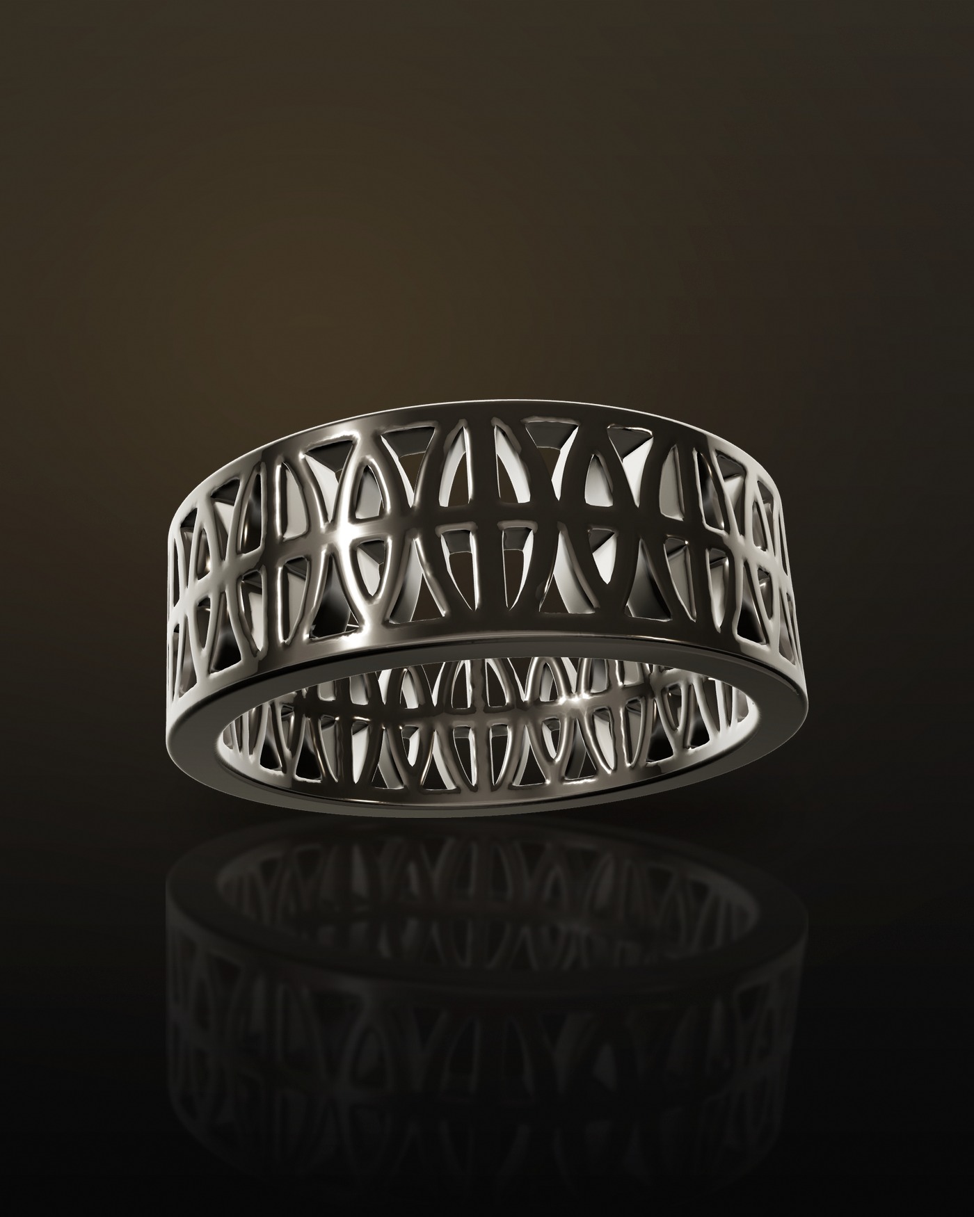 The Loyalty Band in 18k white gold, shot in natural window light