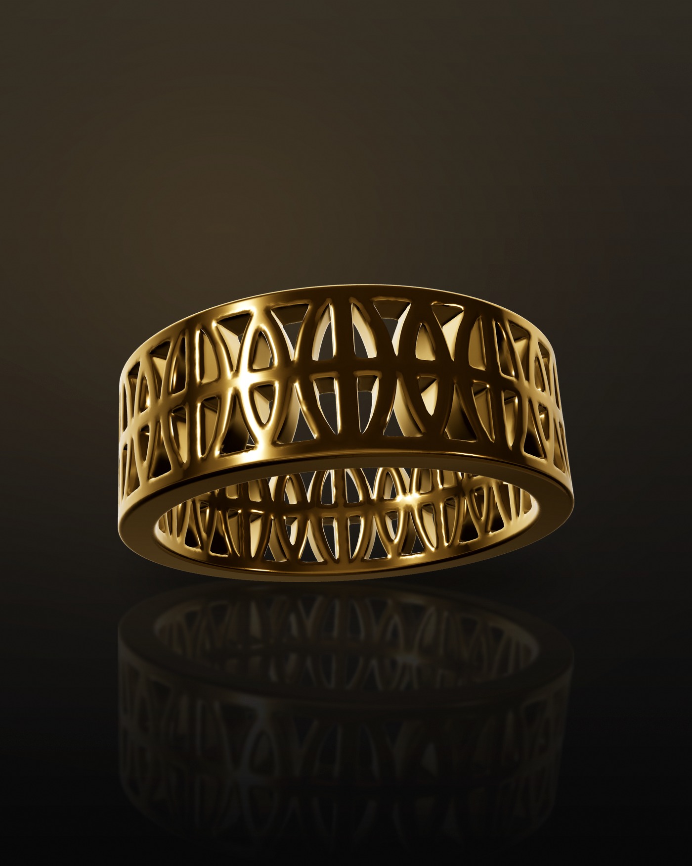 The Loyalty Band in 18k yellow gold, shot in natural window light