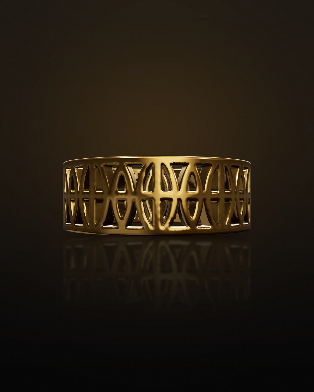 Profile view of the Loyalty Band in yellow gold